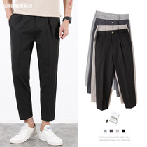 90% pants mens summer thin Korean version Trend straight cylinder loose mens casual pants Thunder 100 hitch a little Western pants mens clothing