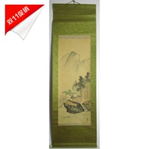 Japanese backflow calligraphy and painting in 1929 silk book landscape painting works calligraphy and painting hanging painting calligraphy and painting scroll hand-painted authentic finished products