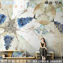 Nordic Hand Painted Geometric Abstract Circle Sea Star Living Room TV Background Wall Paper Seamless Sofa Wallpaper Mural Wall Cloth