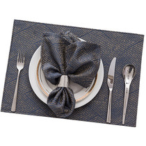 Heting home Modern Chinese placemats fabric V-shaped blue hotel restaurant table mat fashion simple heat insulation mat