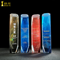 Creative Crystal Trophy Customized High-grade Color Printing Awards Excellent Employees Customized Lettering Awards Medal Customized Champions