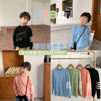 Yuanyuan home childrens clothing spring clothing 2021 new childrens knitwear boys sweater baby pullover coat foreign atmosphere tide