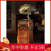 Tangdian Gramophone franchise store QF-6010 vinyl records Solid wood antique nostalgic European-style Chinese living room decoration