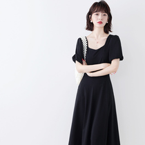 JOLIMENT High quality small black dress cover with all kinds of display slim black mid-length dress lady
