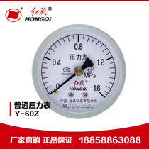 Factory direct red flag instrument pressure gauge Y-60Z 2 5 0-1mpa axial without edge