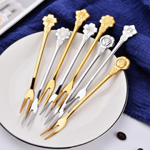 Fruit fork stainless steel creative fruit sign fruit insert European home dessert fork mooncake fork cute cake fork