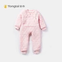 Tong Tai Baby Thickened Back Band Pants Suit Autumn Winter Pure Cotton Men And Women Baby Warm Braces Cotton Pants Underwear Suit