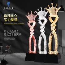 High quality resin Crown Trophy custom creative five-pointed star honor trophy customized excellent staff Childrens Awards