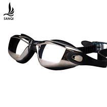Three chic SANQI new fashion electroplating swimming goggles waterproof anti-fog high-definition male and female general sports swimsuit