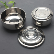 Rice bowl Korean double stainless steel rice bowl with lid rice bowl Korean cuisine steamed rice bowl Pickles bowl thickened