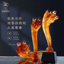 Manufacturer trophies customized creative lettering crystal trophies high-end annual meeting event Awards champion souvenirs