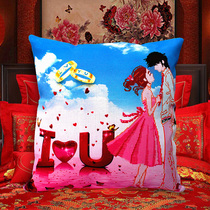 Wedding 2022 new embroidered wedding cross embroidered pillow pair of wedding couples Pillow headgear Living room own bedroom