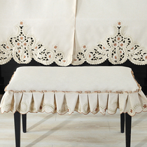 Embroidered fabric piano cover Piano stool cushion seat cover Double single lifting piano thickened piano stool cover