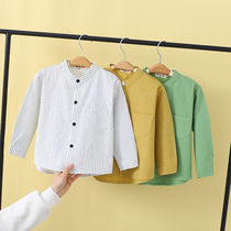 Boys casual autumn clothes 2021 New Baby tide childrens clothing childrens cotton shirt top Children foreign style thin shirt