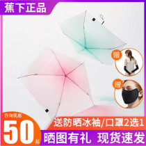Banana pencil umbrella Transparent gradient color sunscreen ultra-light small sun umbrella anti-UV female portable