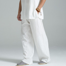 Ciyuan casual pants men summer loose straight straight meditation pants lay mens clothing pants Chinese thin wide leg pants yws027