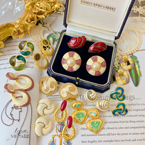 Vintage Atlantic Comeback Antique Jewelry American Delicately Gilded Enamel Elegant Temperament Superior Earrings Earrings