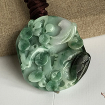 Myanmars natural A cargo emerald ice glutinous planting with joy on the top of the blue and the magpie jade pendant jade pendant
