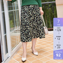 MSShe big code womens clothing Romantic Broken Flowers Umbrella Dress 2022 New Spring Dress Fat Mm Good Hitch A Long Half Body Dress