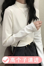 High sub white long sleeve beat bottom shirt 175 and half high collar thickened with velvety blouse 170 sleeve head long sleeve T-shirt