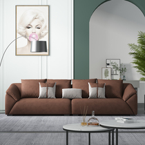 Italian light luxury down technology fabric sofa living room Nordic simple modern style small apartment minimalist combination solid wood