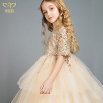 Love Anjiu childrens dress girls 2019 new temperament puffy princess dress haute couture piano evening wedding dress
