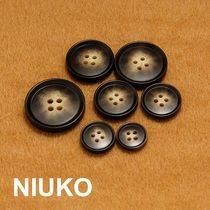 NIUKO new black and gray four-eye resin coat button windbreaker fashion buttons high-end texture accessories buckle