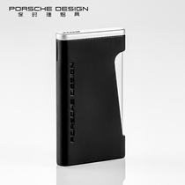 Porsche ultra-thin lighter windproof gas-filled blue straight-through wide-flame mens simple birthday gift