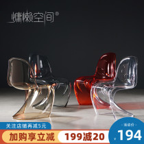 Nordic designer Pandong chair Creative acrylic plastic dining chair Ghost crystal makeup stool Net Red transparent chair