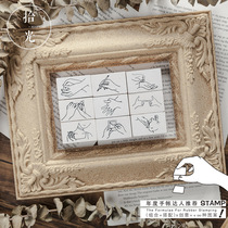 WEEK BAR vintage wooden Lotus seal for the rest of life series salt illustration line wooden hand tent