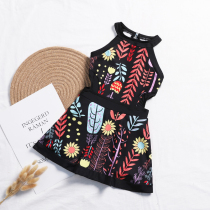 Korean childrens swimsuit womens thin hot spring high neck flat corner comfortable beach skirt girl small children children