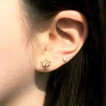 Japanese Star Jewelry Girl 10k gold zircon Star Smiley face earrings