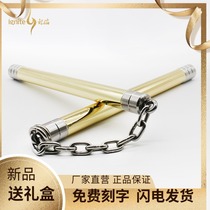 Silver flame Qianjun stainless steel copper gold reinforced heavy nunchaku performance non-slip combat training Self-defense nunchaku