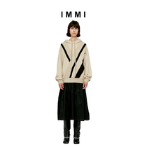 (Designer brand IMMI) Pleated loose color hooded sweater dress 192DS011Y
