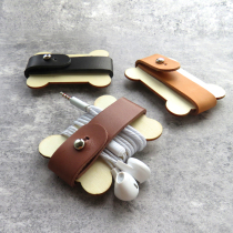 Cowhide winding device Binding buckle Data line storage winding buckle Headphone management line with first layer cowhide