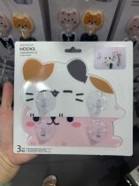 Miniso name Genesis Animals Series PVC Soft glue Hook Cat Pooch Cute Patch Free of Punched Stick Hook