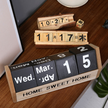 Nordic ins creative simple modern bedroom wooden calendar desk calendar office desktop decorations small ornaments