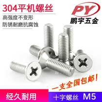 5mm 304 stainless steel cross grub screws countersunk head screws M5 * 6 8 12 16 20 25 30-100