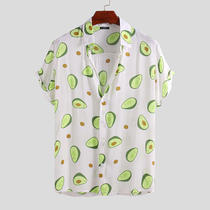 Men Shirt Turn-down Casual Beach Hawaiian Shirts Streetwear