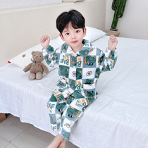 Boys nightgown flannel autumn winter style thickens baby cartoon boy coral velvet childrens home suit