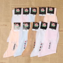 Shanghai nylon stockings womens summer old-fashioned wide-mouth socks elderly loose-mouth socks thin section carved mercerized size code