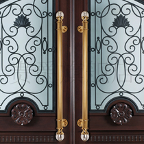 European glass door stainless steel handle Crystal anti-theft solid wood door sliding door handle open armrest thickened