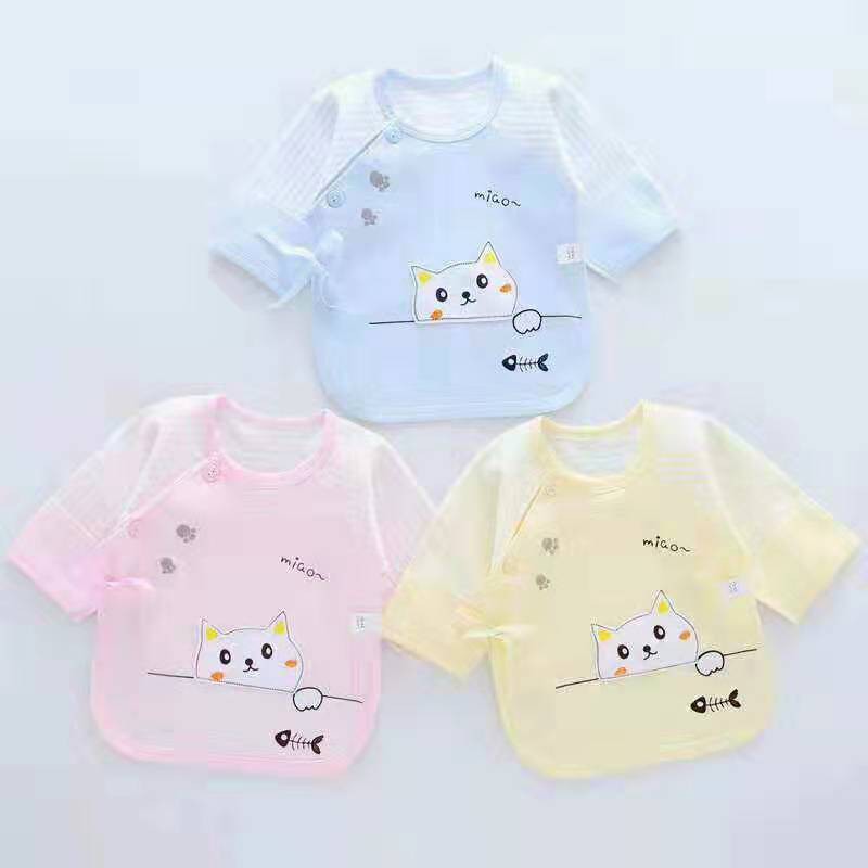 Newborn monk clothes pure cotton autumn clothes newborn baby half back clothes summer thin section baby one-piece top clothes spring and autumn