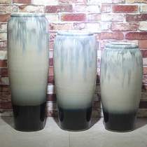 New Jingdezhen ceramic floor ceramic floor vase high number simplified modern living room European style dry flower flower arrangement big vase swing