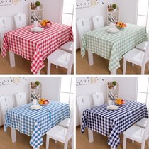 Living room tablecloth cloth fabric rectangular small square table picnic American pastoral Plaid tea table cloth hotel tablecloth Red