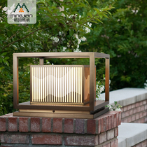 Wall pillar lamp new Chinese power supply outdoor waterproof door lamp stainless steel villa garden lamp