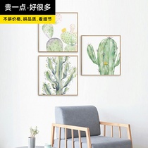 Nordic living room decorative painting sofa background wall hanging painting restaurant hipster simple personality triple painting wall painting