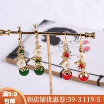 Ancient style court tassels classical wild earrings Hanfu ear clip accessories retro Chinese ethnic style ear ornaments