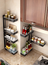 Kitchen rack corner rotating seasoning seasoning seasoning seasoning rack-free wall-mounted multifunctional storage shelf saves space