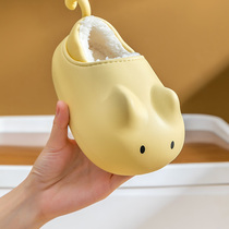 Kitten cotton slippers girls winter 2022 new eva waterproof childrens slippers parent-child bag with home shoes winter